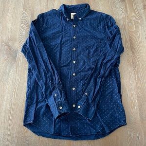 Men’s American Eagle Patterned Woven Button-Up | Large Tall | Classic Fit